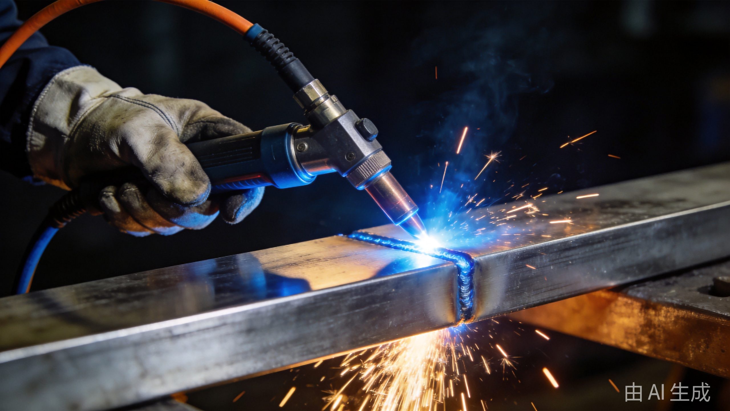 How does a handheld laser welding machine work - operator welding stainless steel